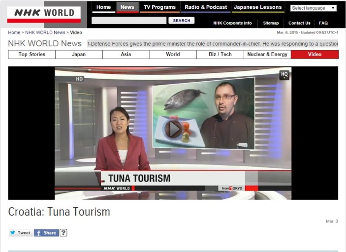 Reportaža japanske televizije o prvom Tuna & sushi festivalu u Zadru