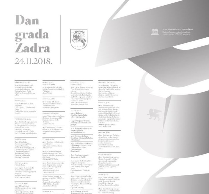 Program obilježavanja Dana grada Zadra