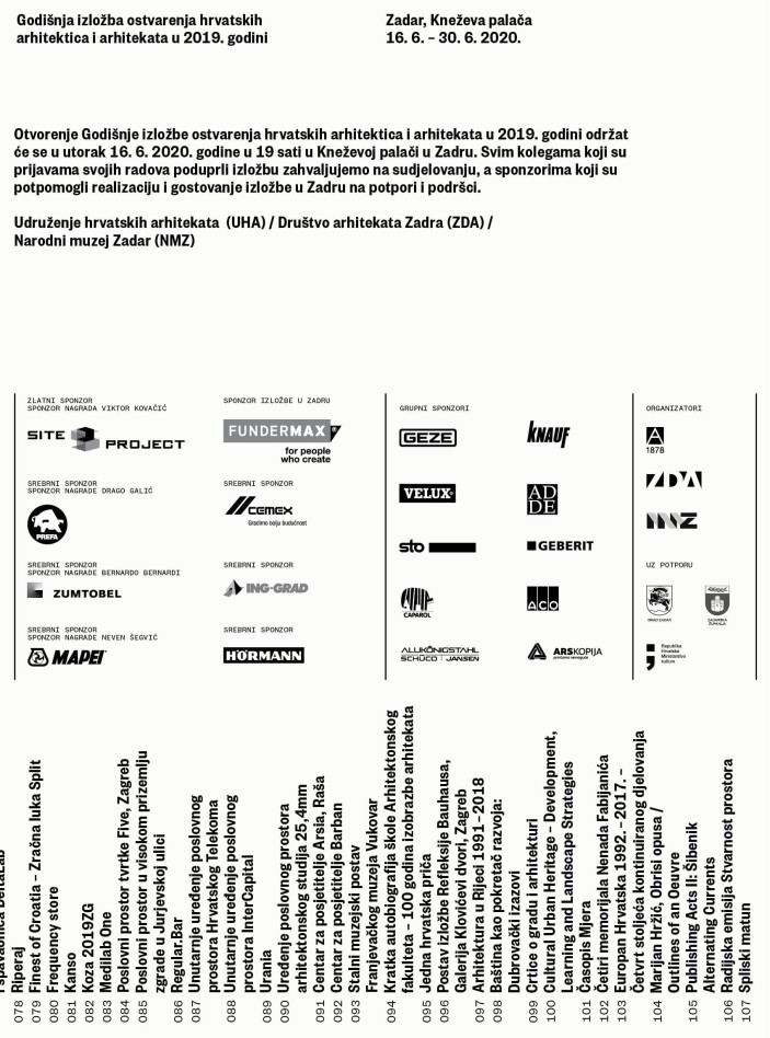 Otvorenje Godišnje izložbe hrvatskih arhitektica i arhitekata u 2019. godini