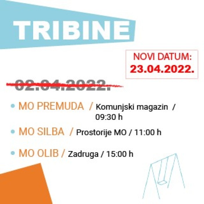 Odgođene tribine u MO Premuda, Silba i Olib – novi termin 23.04.!