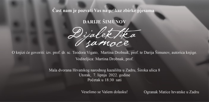 Prikaz zbirke pjesama I Darija Šimunov: "Dijalektika samoće"